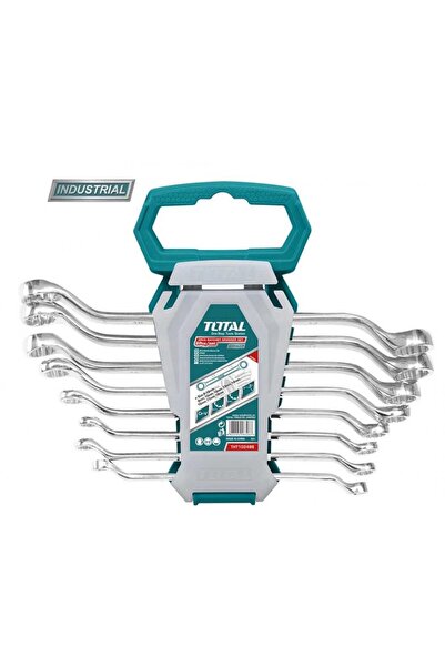TOTAL Set 8 chei inelare cu cot - 6-22mm (INDUSTRIAL)