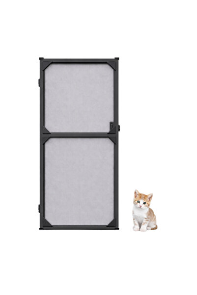 sineklikstore Menteşeli Kapı Kedi Sinekliği – 90 x 210 cm– Demir, Ahşap, Çeli...