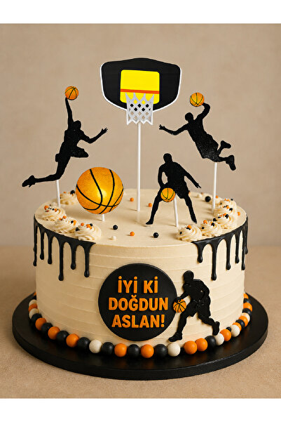 Magique Party Basketbol Temalı Pasta Süsü - 5 Parça