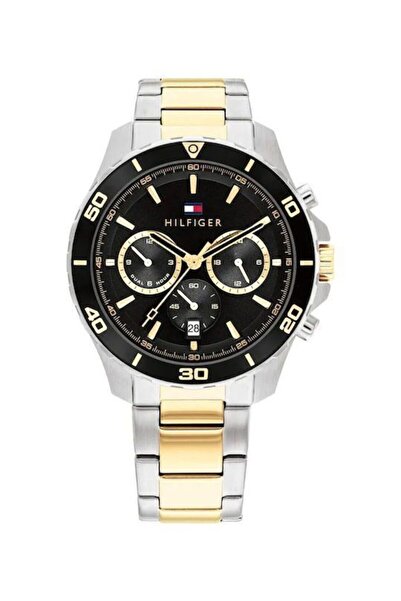 Tommy Hilfiger Jordan Ανδρικό Ρολόι 43mm Χρονογράφος Μπαταρίας με Χρυσό Μεταλ...