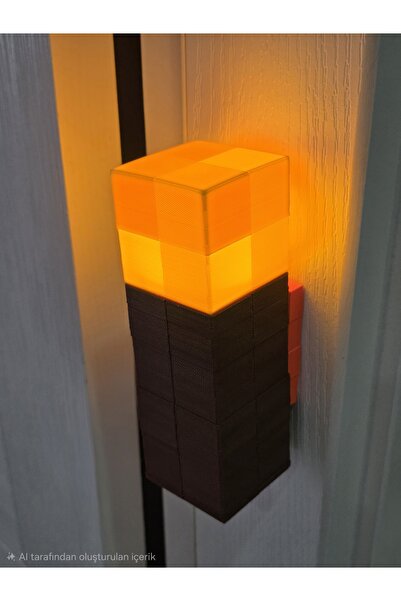 Pilovestik Şarj Edilebilir Mıknatıslı Minecraft Meşale Gece Lambası - Oyuncu ...