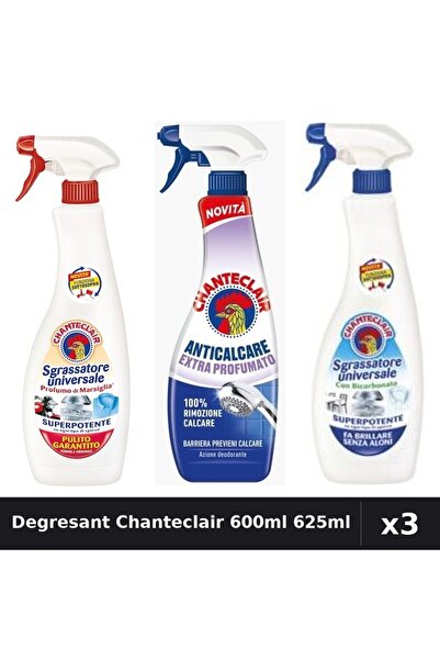 Chanteclair Set 3 Degresant Universal 600ml-625ml - Marsilia, Anticalcar, Bic...