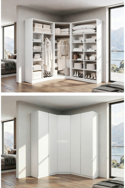 CANBAZ FURNİTURE Mira modüllü köşe 5 MDF kapaklı %100 MDF (KURULUM DAHİL)