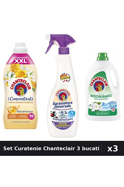 Chanteclair Set 3 Curatenie - Detergent 1575ml, Balsam 1800ml, Degresant 600ml