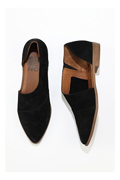 BUENO Shoes Siyah Süet Kadın Klasik Ayakkabı 01wn0145