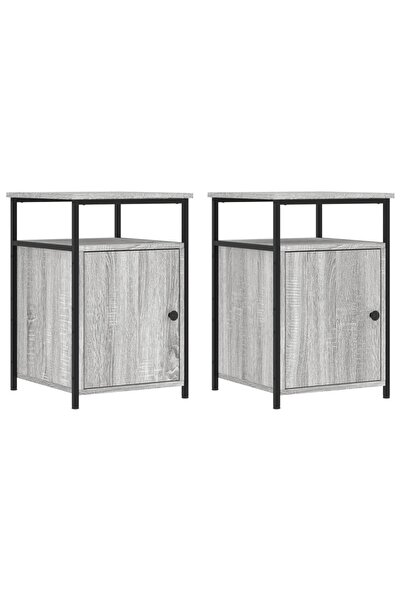 vidaxl Noptiere, 2 buc., gri sonoma, 40x42x60 cm, lemn prelucrat