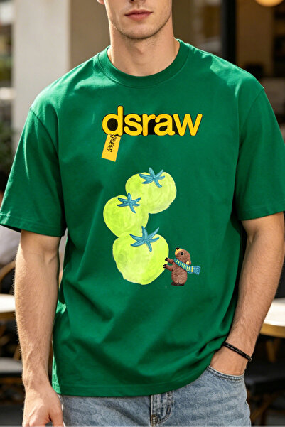 Fleck Casual Style T Shirts For Men Dsraw Cactus And Bird Mens Printed T Shirts