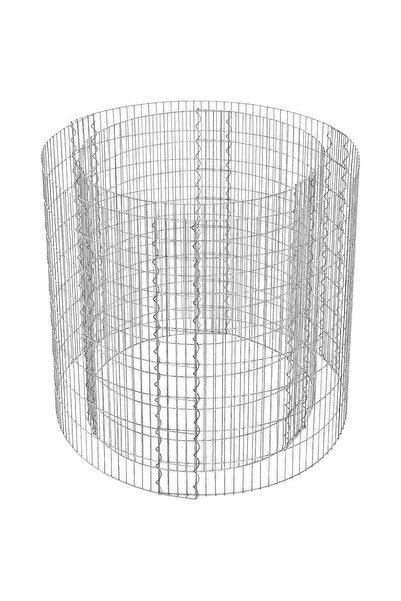 SONGMICS Gabion rotund pentru pietre, Coș metalic galvanizat pentru grădină, ...