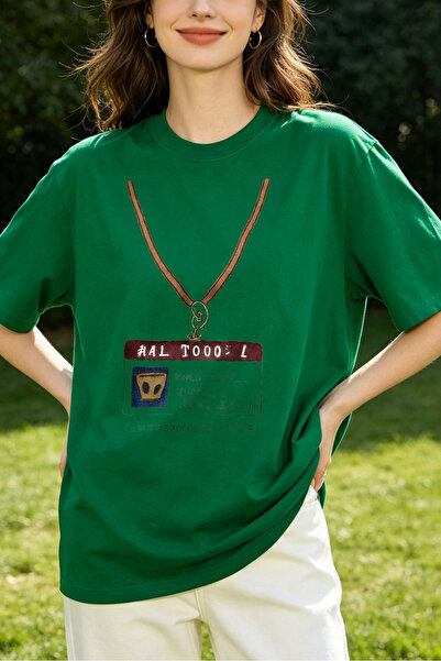 Fleck تي شيرت نسائي بتصميم Mal Toool Necklace Graphic ذو مقاس كبير ونمط كاجوا...