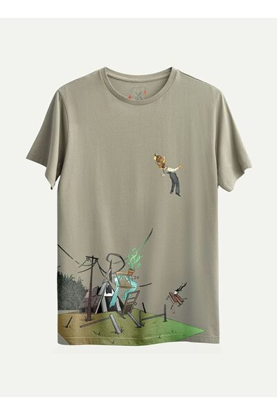 KAFT Unisex Regular Fit Tasarım T-Shirt - Straighten