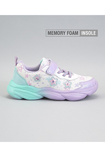 Bonfino Stars Applique & Printed Hook & Loop Closure Memory Foam Shoes - Whit...