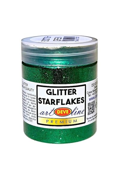 Deve Sclipici fulgi de stea metalici, DEVE, 50g, verde, pentru rășină epoxidi...