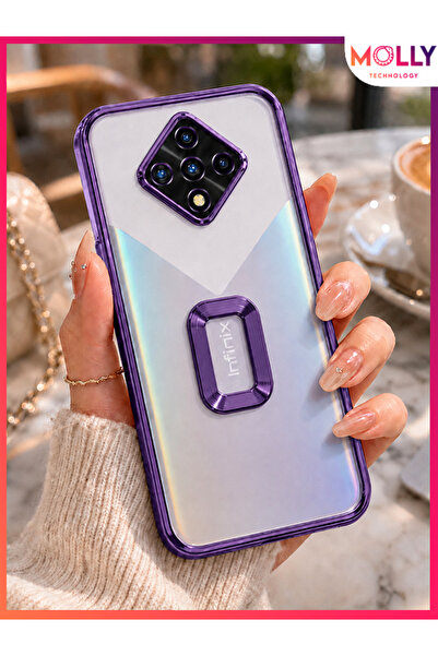 Molly İNFİNİX ZERO 8 İçin Kenarları Metalik Derin Mor Lens Koruyuculu Lou Laz...