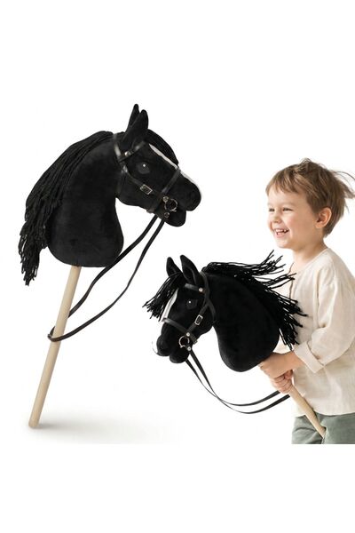 mamabrum Cal Hobby Horse negru 68 cm cu frâu reglabil