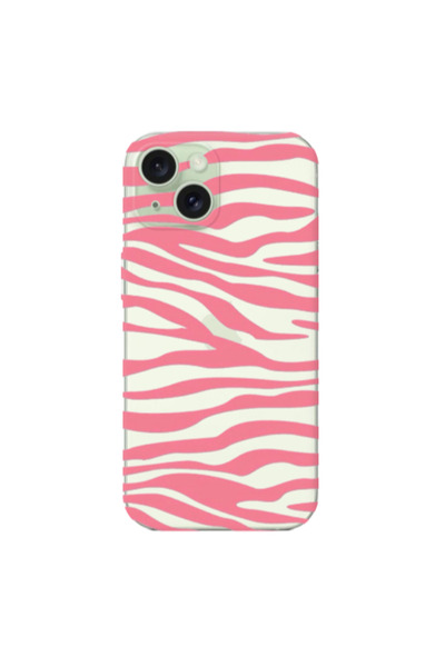 Other Apple iPhone 15 Plus Pink Zebra Transparent Silicone TPU Θήκη