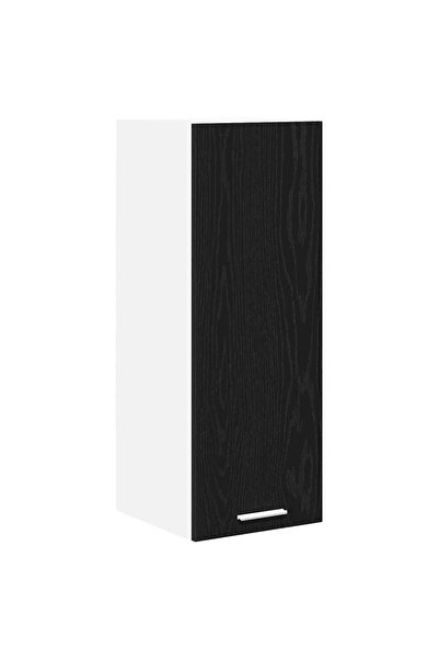 vidaxl Wall cabinet with door Black and White Oak 30 x 31 x 80 cm