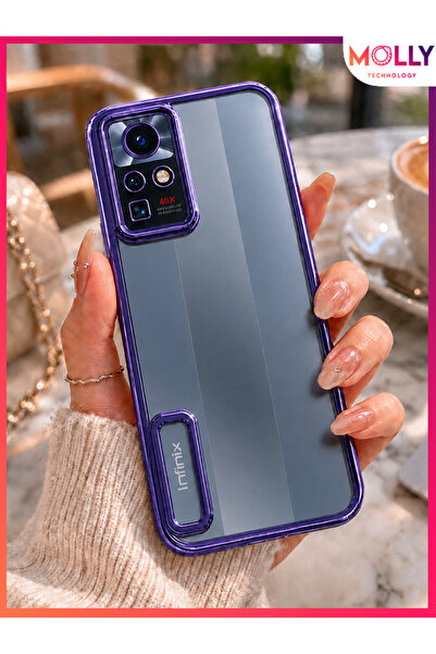 Molly İNFİNİX ZERO X PRO İçin Kenarları Metalik Derin Mor Lens Koruyuculu Lou...