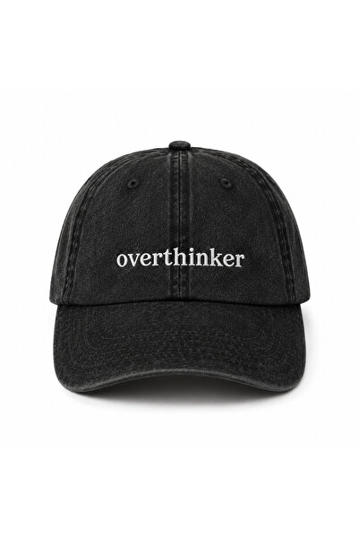 WeavedCo "Overthinker" Aesthetic Saying Embroidered Vintage Washed Baseball Cap