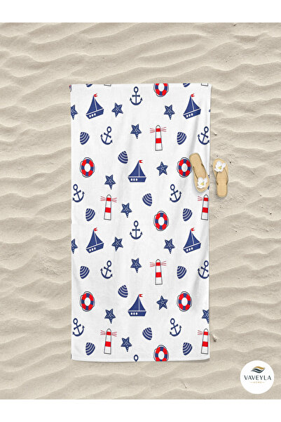Vaveyla Home Sea Coast Beach Patterned Digital Printed Children's Beach Towel...