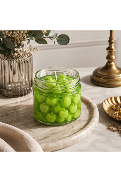 CandleCastCreation YOĞUN YEŞİL ELMA KOKULU JEL MUM – Mini Yeşil Elma Reçeli �...