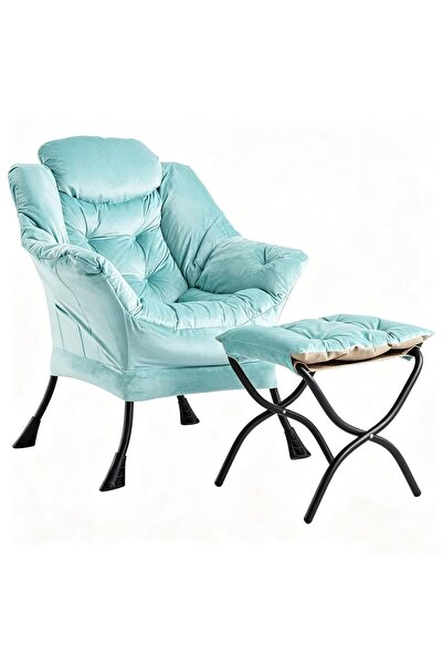 Garvee Velvet Lazy Lounge Chair with Armrests & Side Pocket