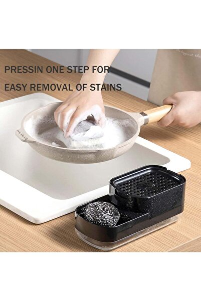 Arabest 2-in-1 Dish Soap Dispenser,with Sponge Holder,Countertop Pump,Black,2...