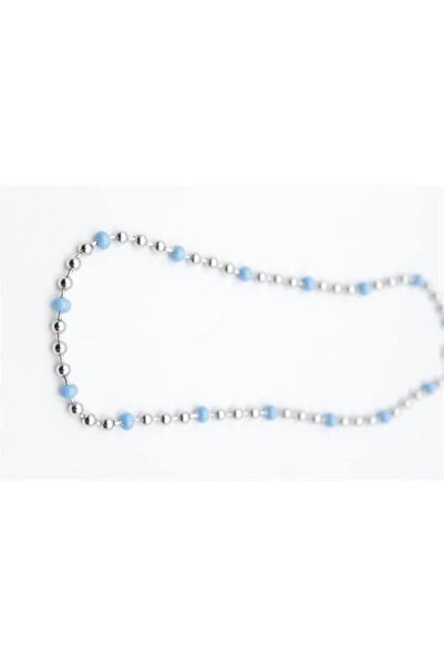 Marsilyan Nvdn- Ieg - Turquoise Bead Necklace - Silver Iegrs-Nvdn1
