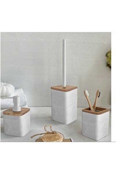 esdekor Madera Bathroom Set White 3-Piece