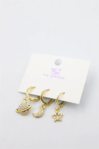 Marsilyan Nvdn- Ieg - 3-Piece Planet Earrings - Gold Iegrs-Nvdn1