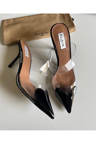 ALÂ Alaia Women's Black Pointed-Toe Leather Stiletto Pumps
