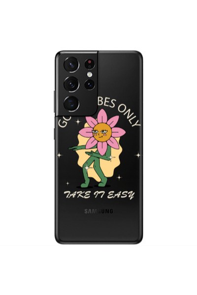 Other Samsung S21 Ultra Good Vibes Only Transparent Silicone TPU Θήκη