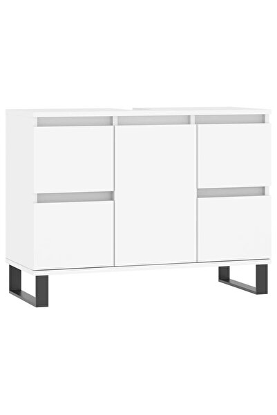 vidaxl Dulap pentru baie, alb, 80x33x60 cm, lemn compozit