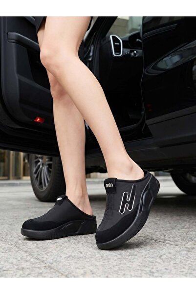 Nesil Shoes Conf 222 Black Anatomical Women's Sabo Slippers