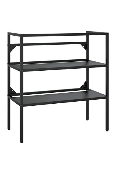 vidaxl Cadru chiuvetă de baie, negru, 79x38x83 cm, fier
