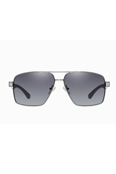 Techsuit Ochelari de soare polarizați (LM001) - pentru bărbați, cu protecție UV, ramă din aliaj de aluminiu - Gri metalic
