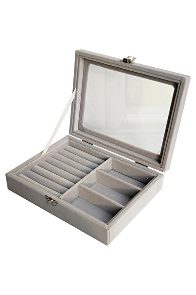 OEM Jewelry storage box 3 compartments with velvet interior