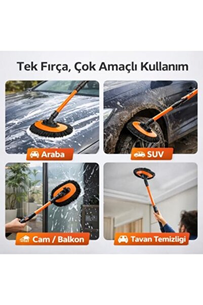 Yıldızan فرشاة تنظيف السيارات الجافة والرطبة من تيرا أورجانيك بمقبض تلسكوبي ق...