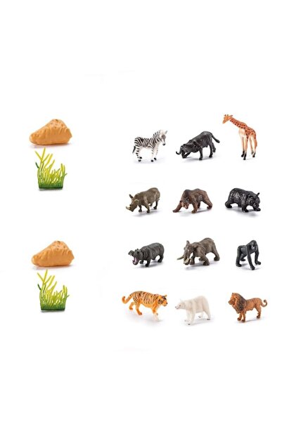 OEM Set de animale sălbatice, PVC, 16 piese, Multicolor