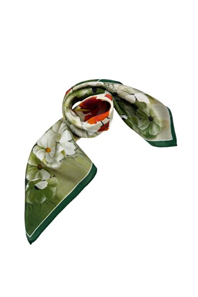 OMG 100% Natural Silk Scarf for Women, 53 x 53 cm, Floral Pattern