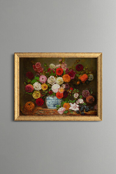 epiqart Colorful Flowers and Vase Art - Vintage Patterned Frame - Fine Model