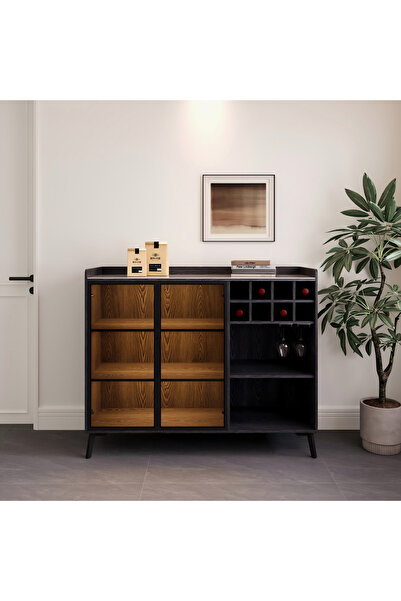 Home Box Marwell 2 Door Sintered Stone Top Bar Cabinet