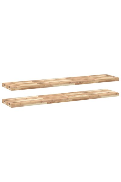 vidaxl Rafturi suspendate 2 buc. 120x30x4cm lemn masiv acacia netratat
