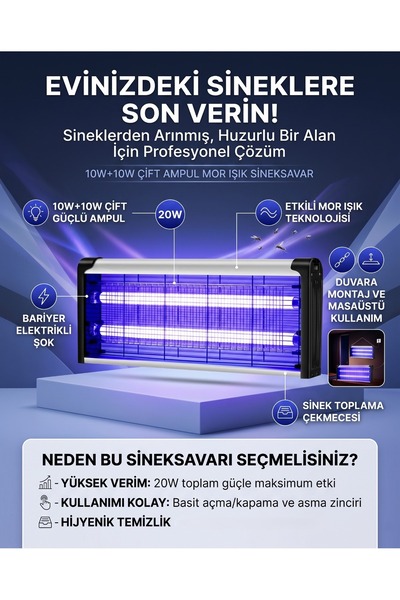 asua Büyük Boy Elektrikli Sineklik Sivrisinek Kovucu Yakalama Cihazı Sinek Ko...