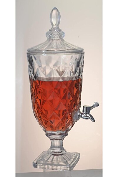 Misbah 3L Crystal Glass Beverage Dispenser with Tap - Elegant Design for Special Occasions