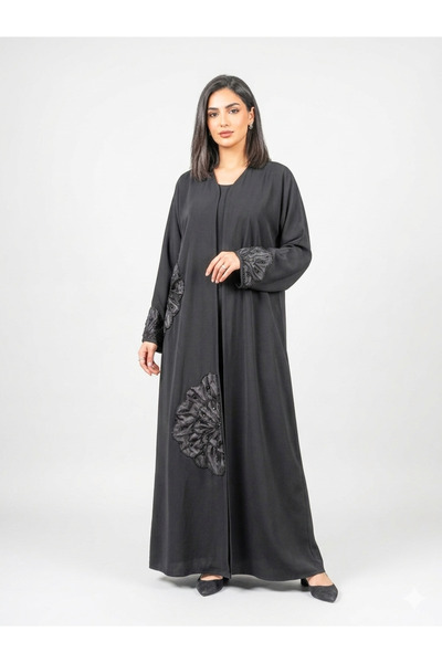 Ameerat Handwork Open Abaya with nida fabric