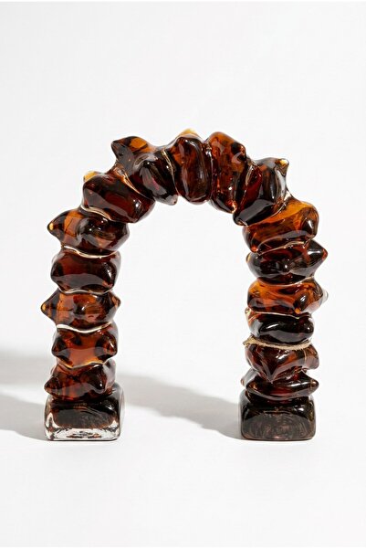 Sembol 22 cm Crystal Object - Handmade Modern Organic Arch Glass Decorative S...