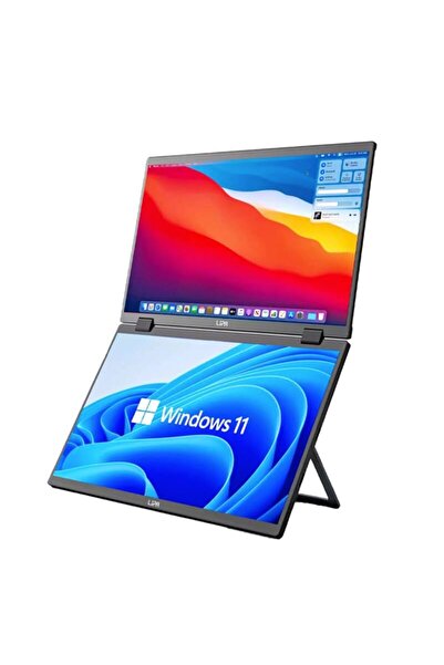 Lipa HDR-72 Çift Taşınabilir Monitör Full HD - Katlanabilir Ekran - 2X 15,6 İ...