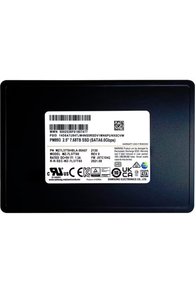 Universal Samsung 7.68tb 2.5" pm893 mz7l37t6hbla-00a07 sata-3 enterprise ssd ...