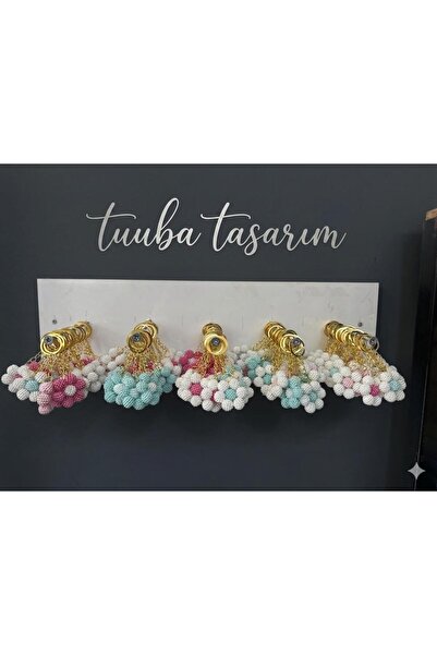 Tuuba tasarım 25 ADET KARIŞIK RENKLİ PAPATYA ANAHTARLIK
