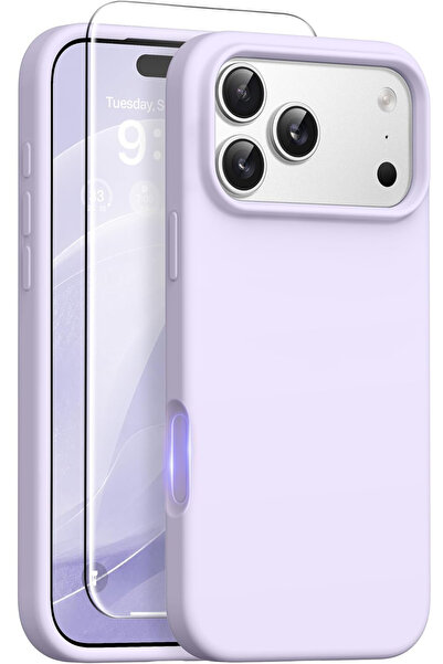 EDELFU iPhone 17 PRO MAX - (2'Li Set) • Silikon Yumuşak Kadife Kılıf • 9H Tem...